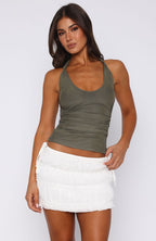 Topic Of Conversation Halter Top Moss