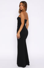 Confidence Is Key Strapless Maxi Dress Black