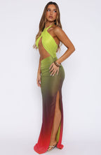 You Give Me Fever Halter Maxi Dress Horizon Ombre