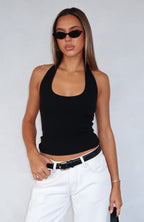 The Fast Life Halter Top Black