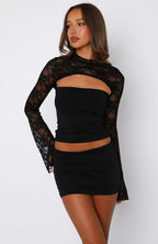 Devoted Love Long Sleeve Top Black