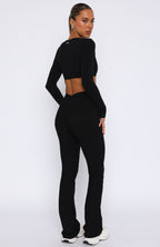 Revival High Waisted Flare Leggings Black