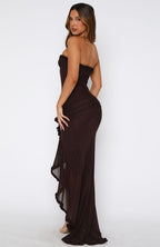 Still Got It Mesh Maxi Dress Chocolate