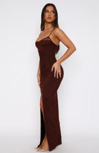 Just Be Friends Maxi Dress Chocolate