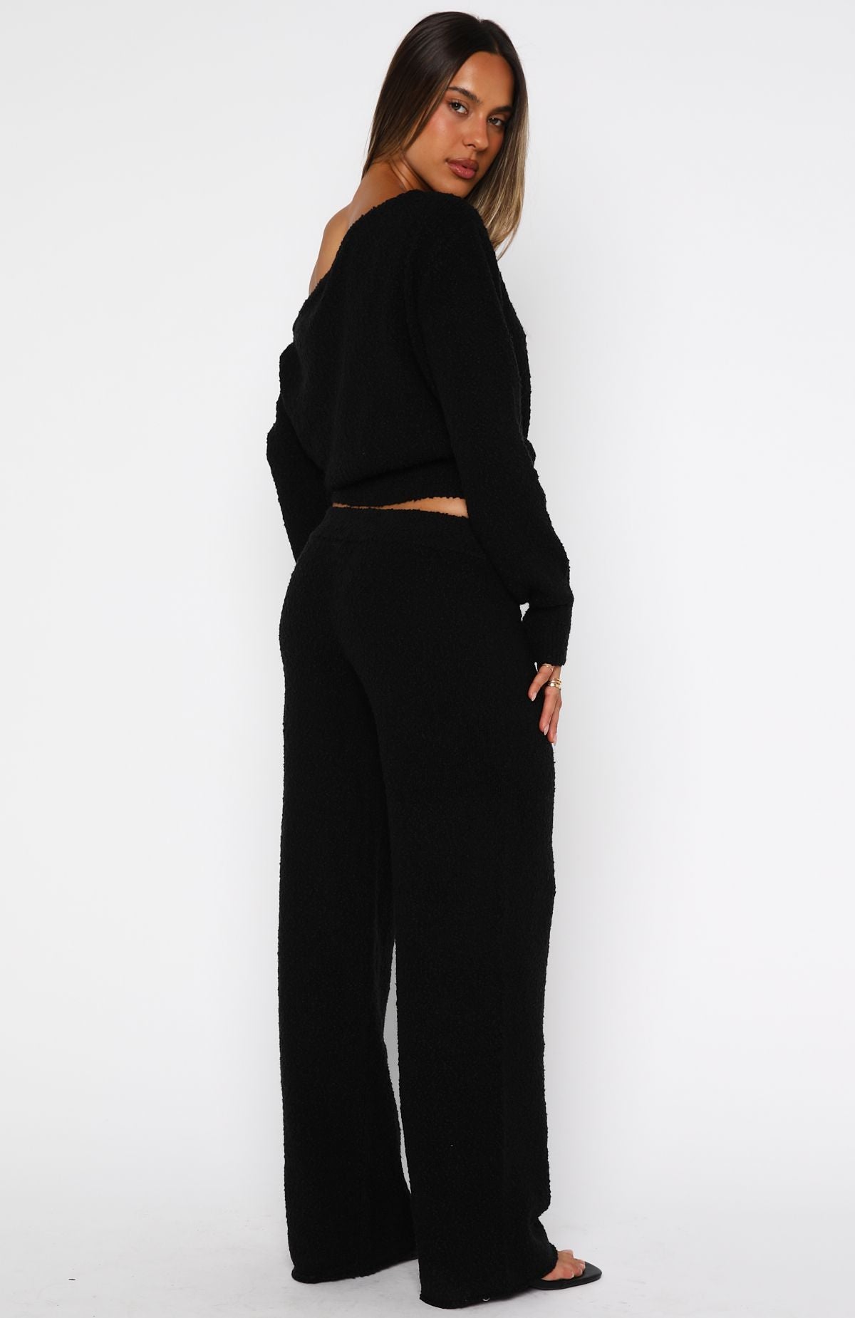 Please Be Mine Knit Pants Black
