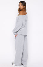 Only One Left Track Pants Grey Marle