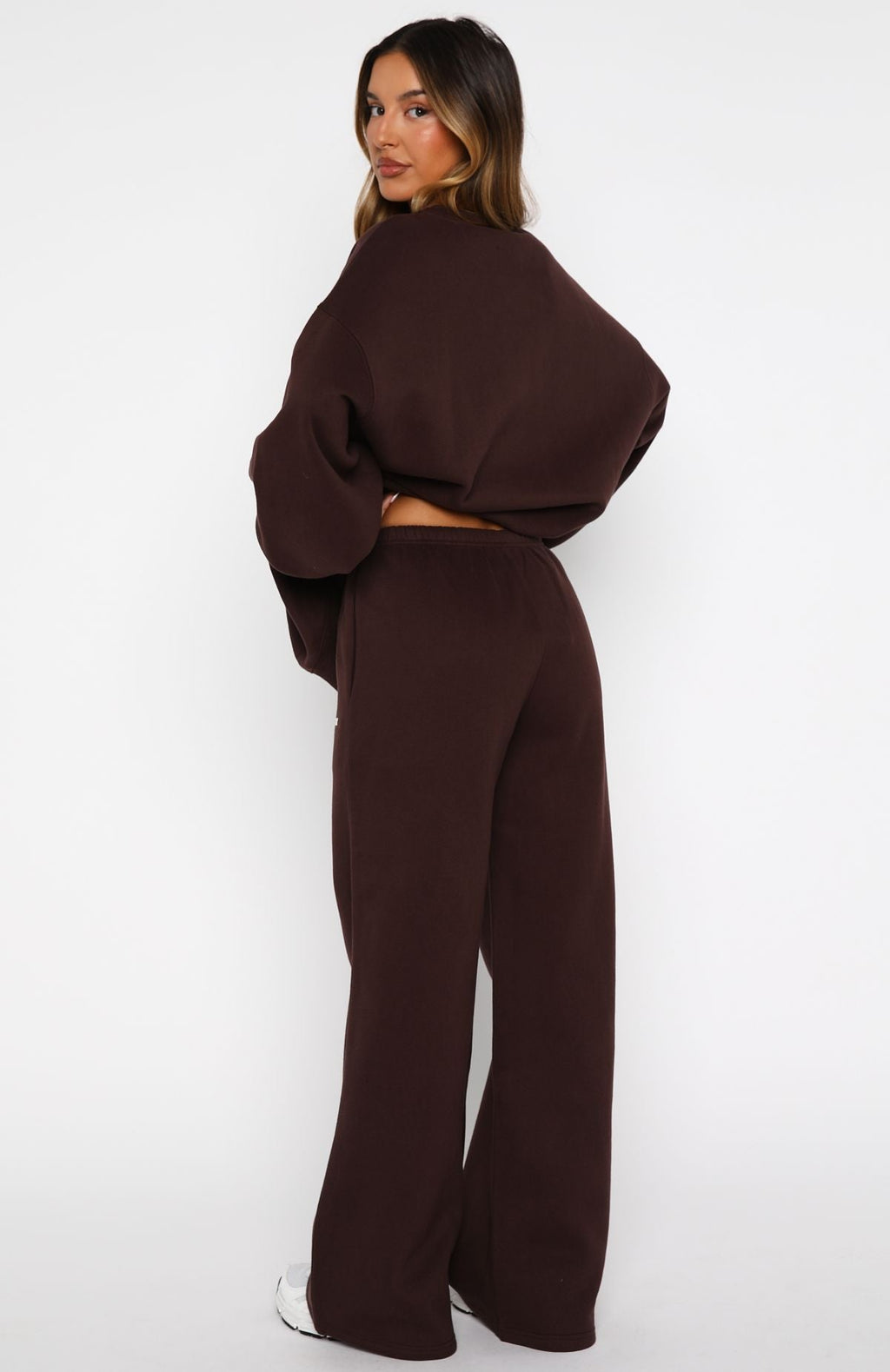 Test Drive Wide Leg Sweatpants Chocolate