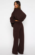 Test Drive Wide Leg Sweatpants Chocolate