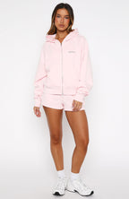 Test Drive Boxy Zip Front Hoodie Icy Pink