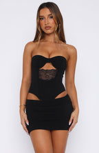 Wild Thoughts Strapless Bustier Black