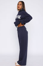 Shout It Out Wide Leg Sweatpants Navy