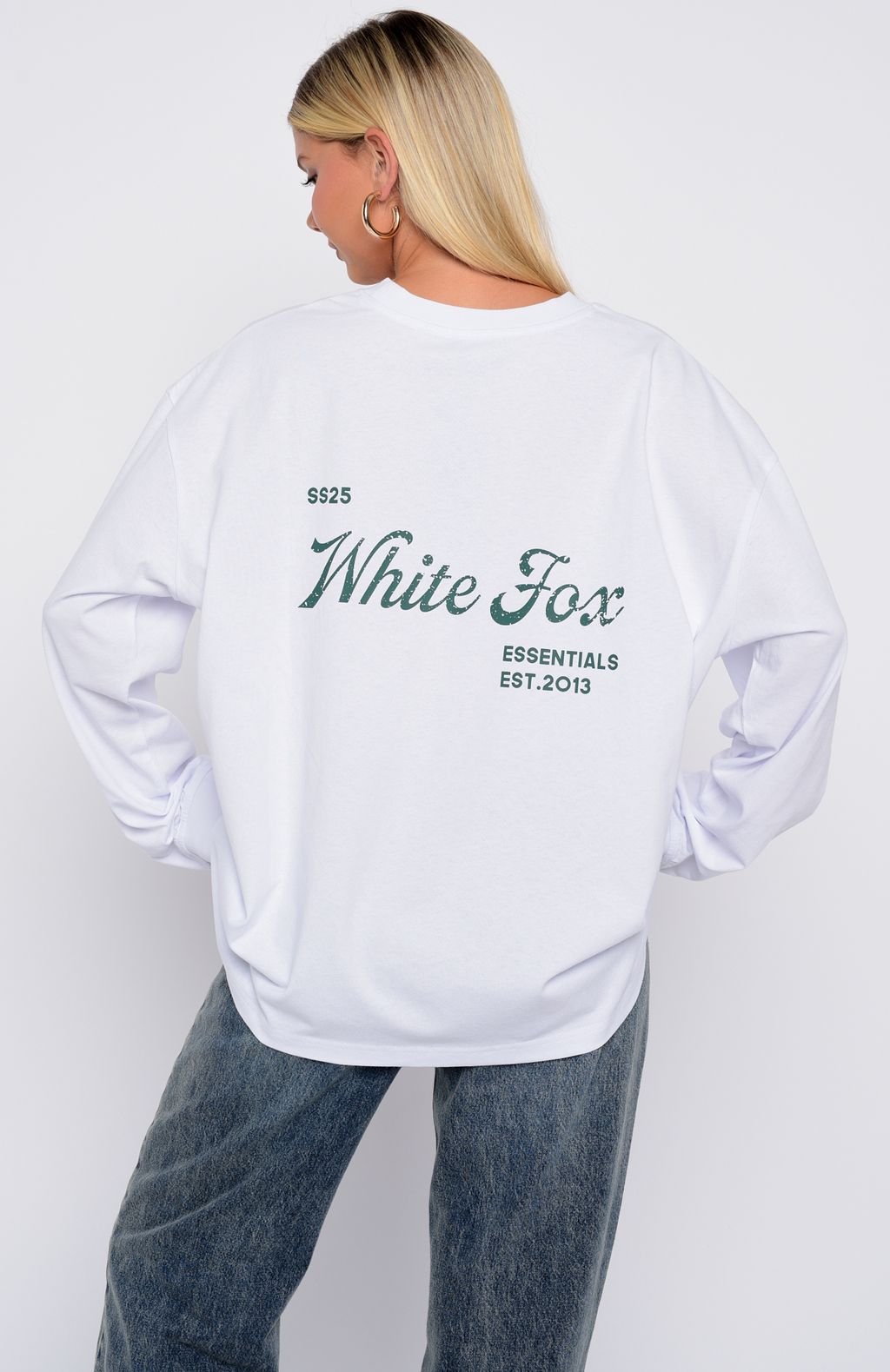 The Good Life Back Long Sleeve Tee White