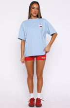 Club 14 Cassie Oversized Tee Blue