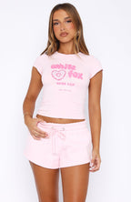 You Left Me Shorts Baby Pink