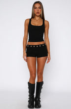 Always Chasing Mini Shorts Black