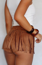 If I Had A Heart Suede Shorts Almond