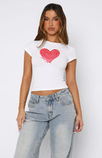 Save Your Heart Baby Tee White