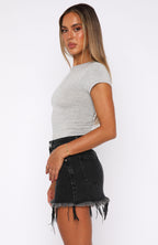 Amelia Denim Mini Skirt Black Acid