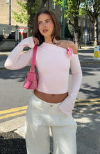 Said So Long Sleeve Top Baby Pink