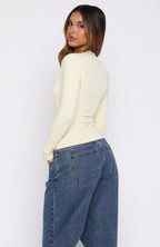 Knew That All Along Long Sleeve Top Lemon