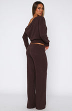 Please Be Mine Knit Pants Chocolate