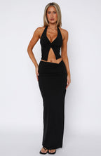 Made You Look Halter Top Black