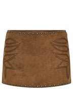 Rumours Faux Suede Mini Skirt Chocolate