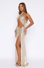 Oh So Golden Maxi Dress Champagne