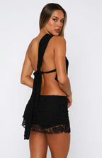 It's A Love Story Lace Mini Skort Black