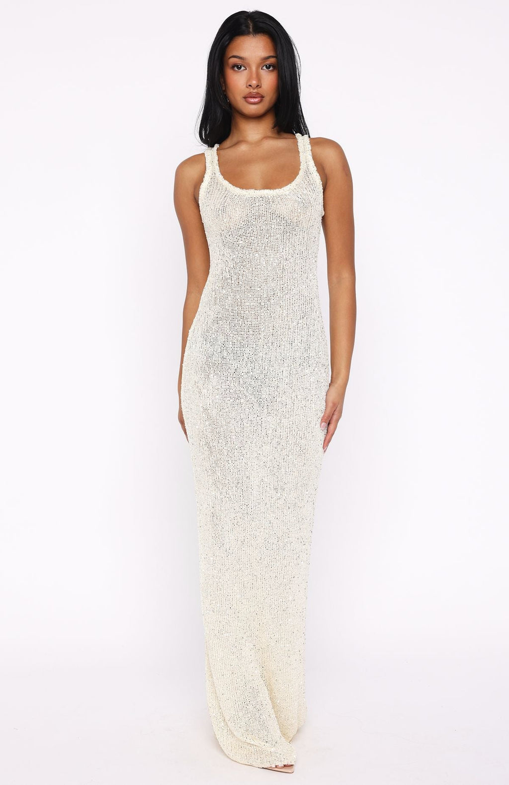 Trying To Forget Me Knit Maxi Dress Cream