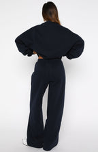 Test Drive Wide Leg Sweatpants Dark Navy