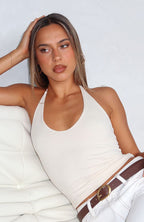 Electric Days Halter Top Bone