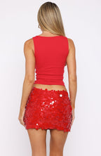 Catch Me Later Rib Tank Red