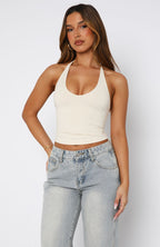Electric Days Halter Top Bone