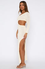 Dusk To Dawn Knit Maxi Dress Cream