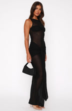 Honeymoon Heart Maxi Dress Black