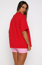 All I Want For Christmas Oversized Tee Red