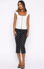 Day For It Capri Pants Black/White Polka Dot
