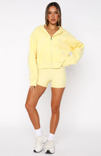 Just Try Again Boxy Zip Front Hoodie Honey