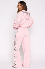 Lucky Thirteen Shaya Wide Leg Sweatpants Soft Pink