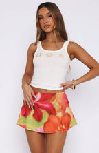 Nostalgic Dream Beaded Mini Skirt Tropical Bloom
