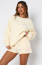Keep Blooming Oversized Sweater Lemon