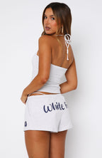 Buy Your Own Flowers Strapless Top Grey Marle