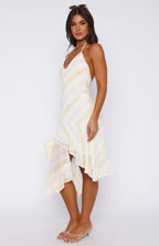 On His Mind Midi Dress Citrus Stripe