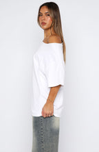 Give Me Options Off Shoulder Tee White