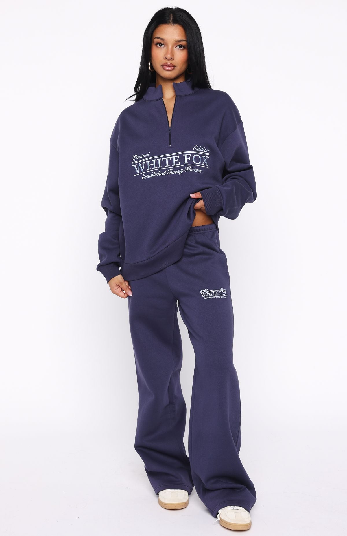 Standing My Ground Wide Leg Sweatpants Navy