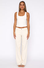 Zara Low Rise Straight Leg Jeans Cream