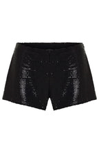 Old News Sequin Shorts Black
