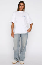 Pretty In Print Oversized Tee White