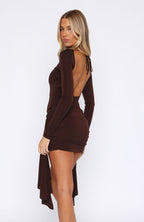Love Game Long Sleeve Mini Dress Chocolate